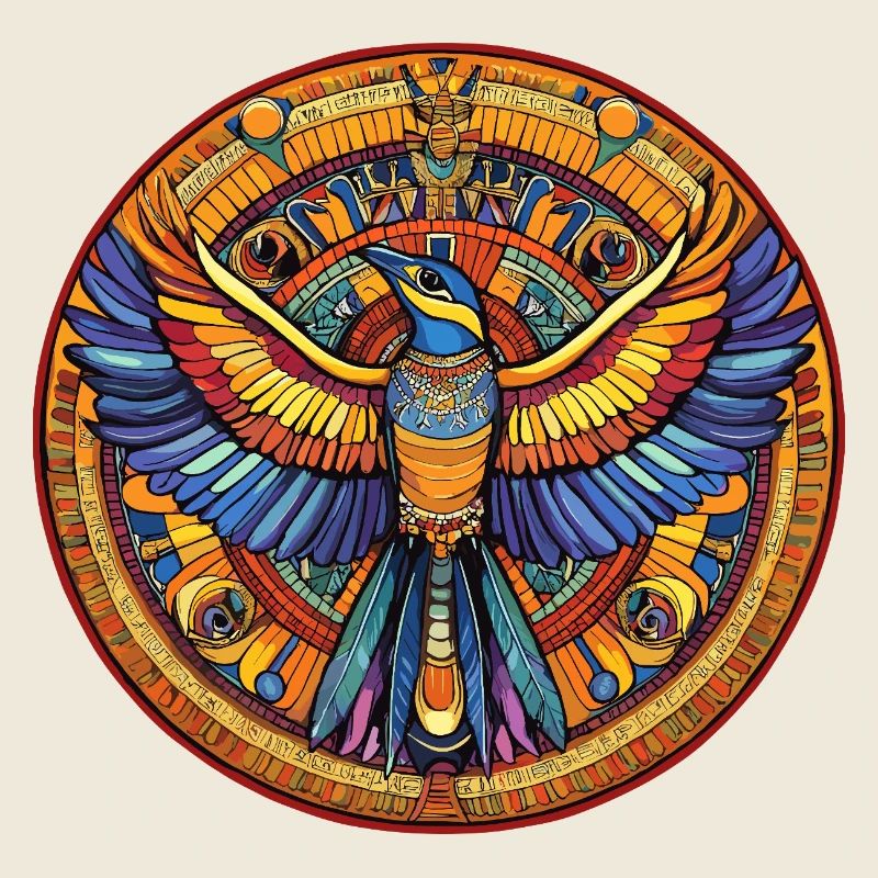 Éventail de feu Phoenix Mandala