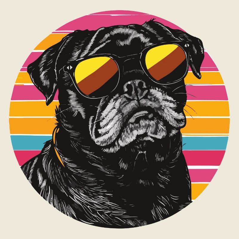 Pug Neon Retro Sunglasses