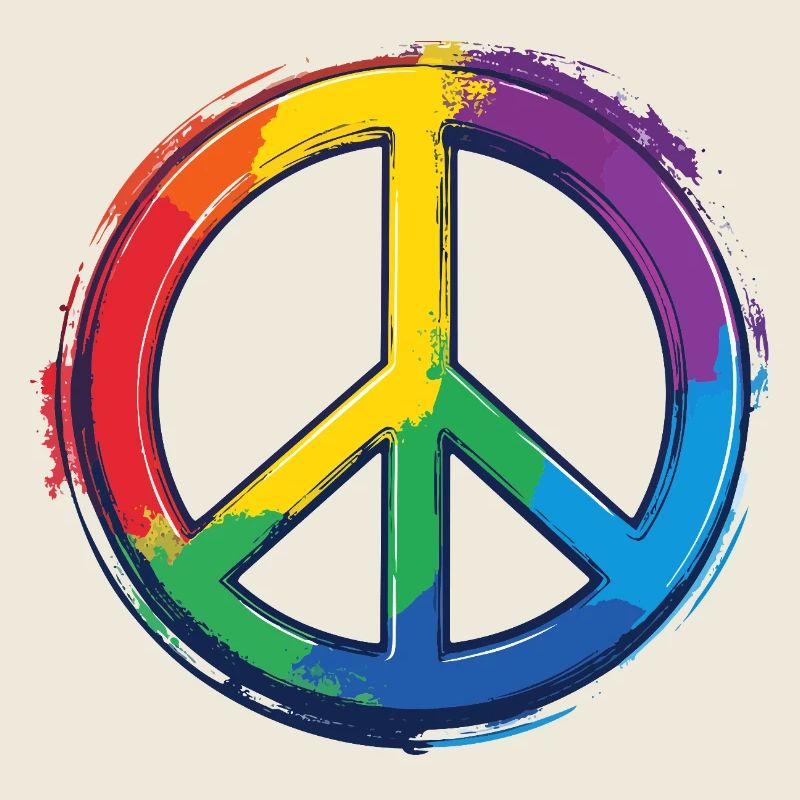 Rainbow Peace Sign Peace Peace Symbol Icon