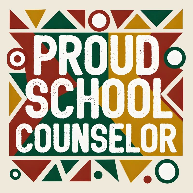 Proud School Counselor Geometric Abstract Design