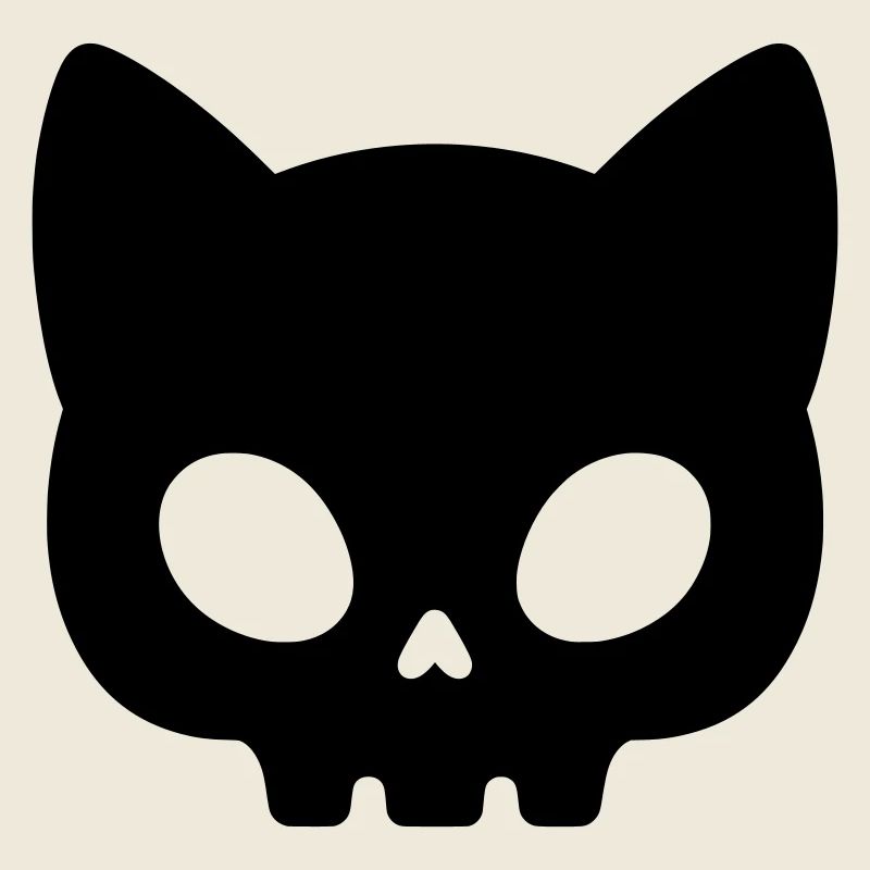 Katzen-Schädel Silhouette | Cute Gothic Maske
