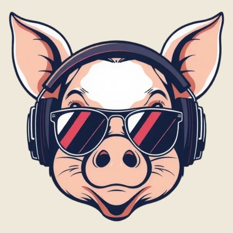 cochon cool avec des lunettes de soleil carnaval