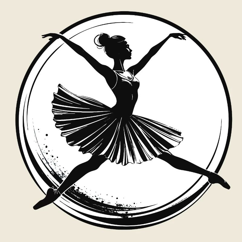 Danseuse de ballet dans Circle Spotlight Danse ballerine