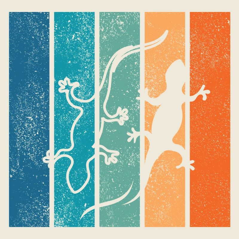 Geckos in rainbow stripes