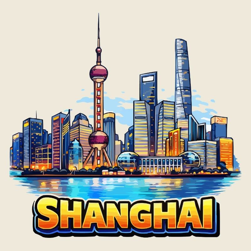Illustration de la silhouette de Shanghai