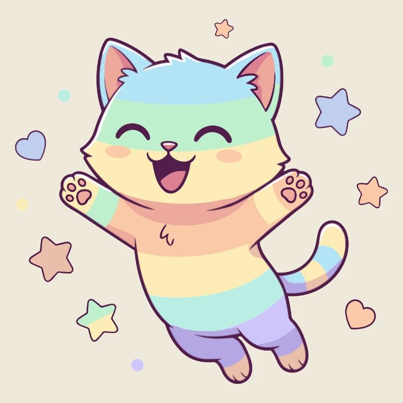 Pastellkatze Sternenfreude