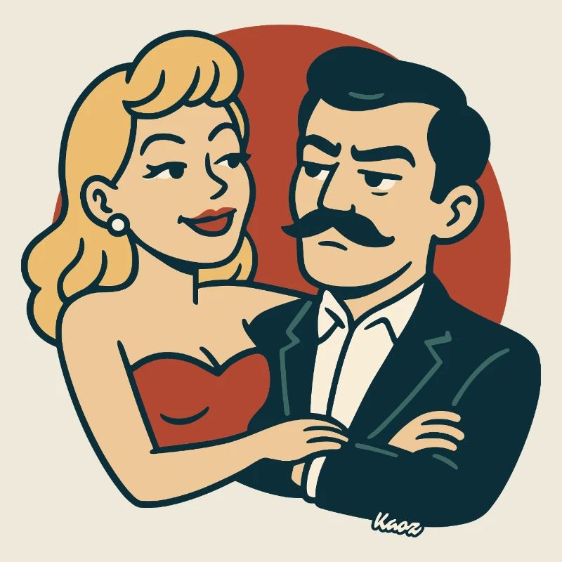 Duo rétro en rouge vintage