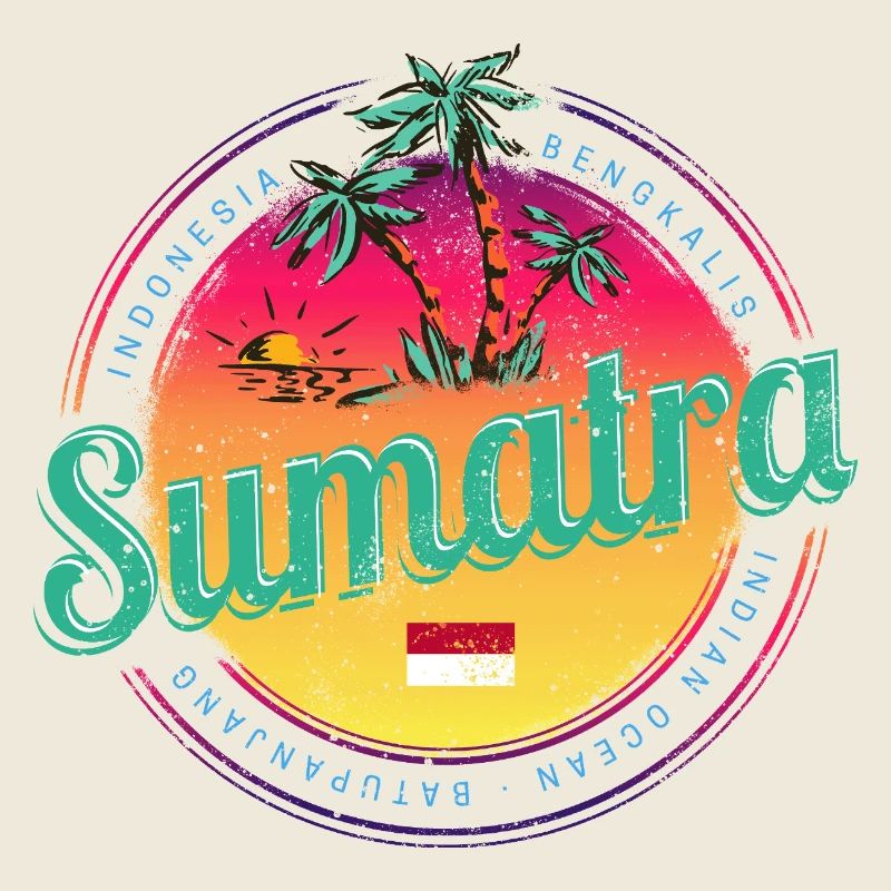 Sumatra Indonesia Retro Sunset Souvenir