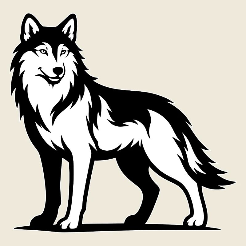 Wolf Portrait schwarzweiß