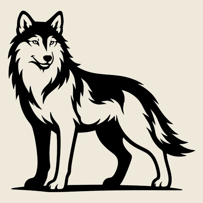 Wolf Portrait schwarz