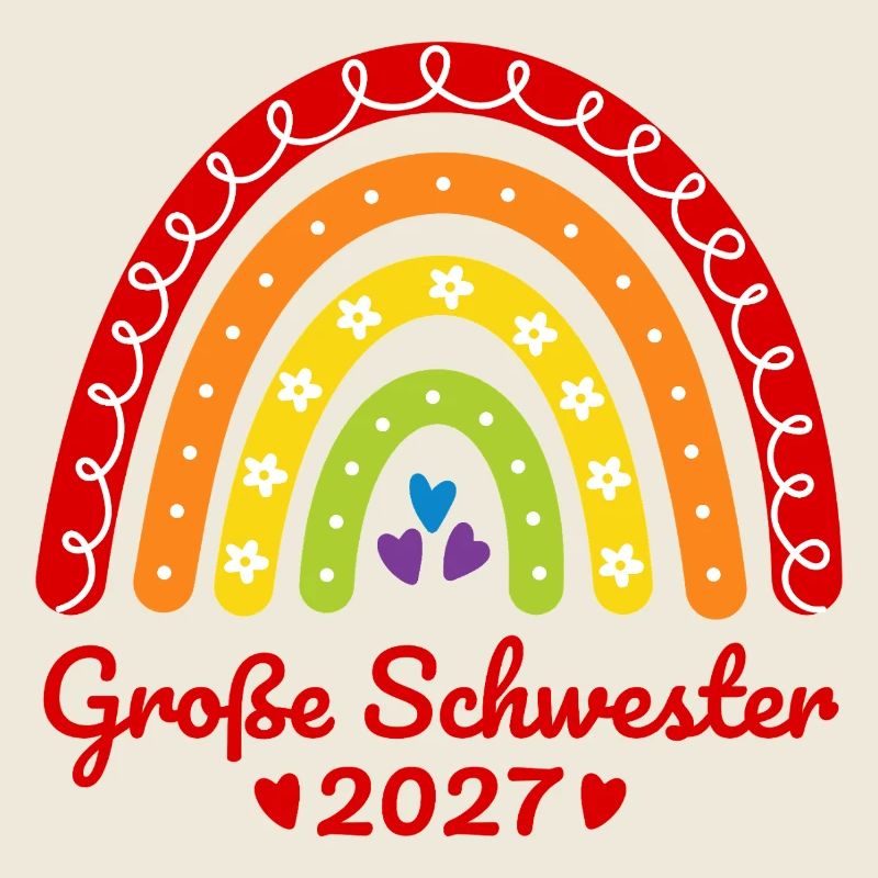 Große Schwester 2027 Boho Regenbogen bunt