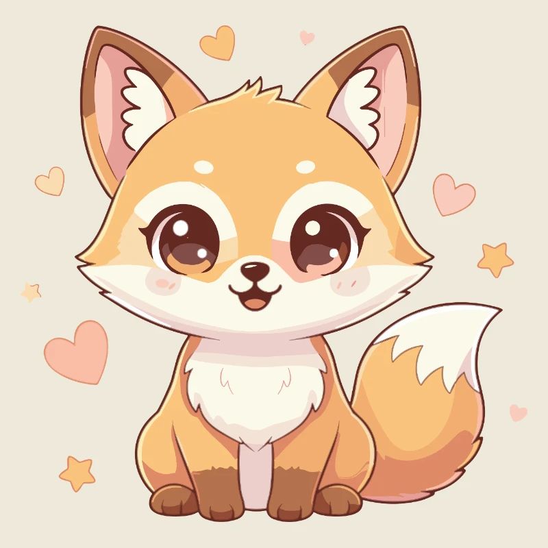 Kuschelfuchs mit Herzchen Charme