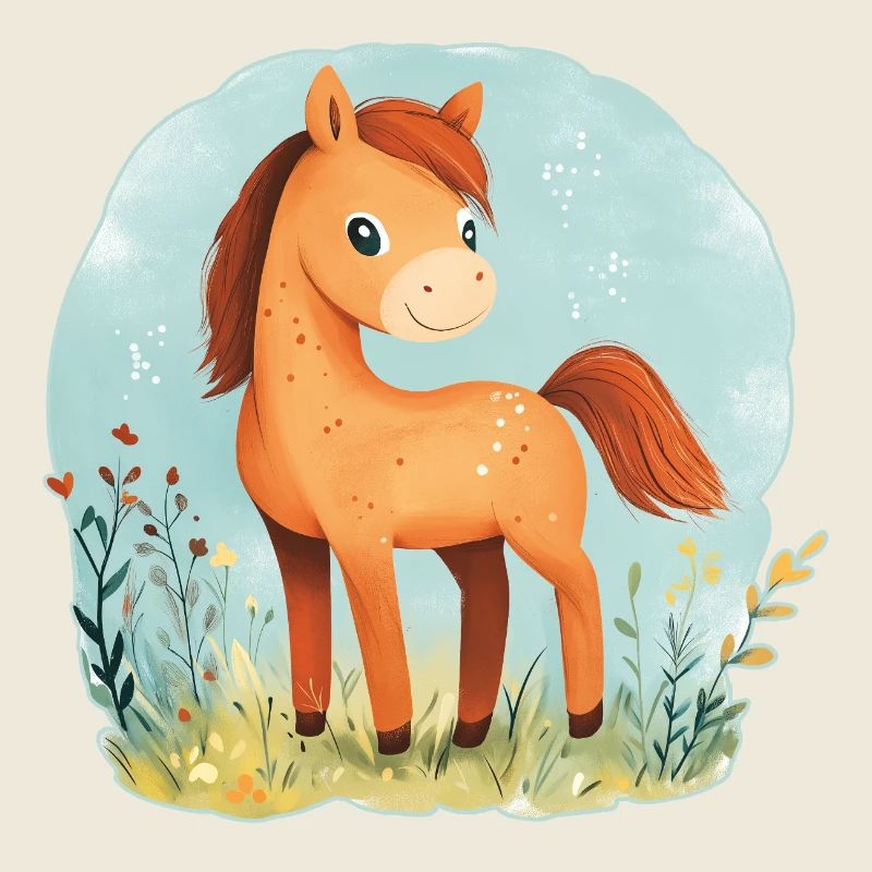 Cheval sur la prairie