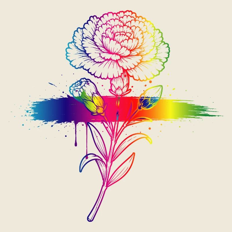Regenbogen Nelke Neon Farbverlauf Kunst 