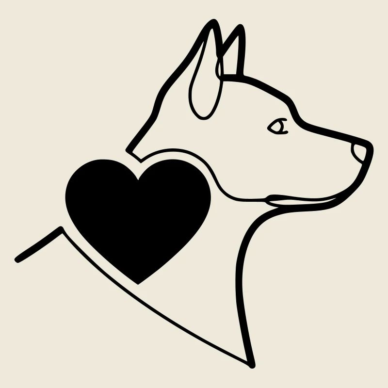 German Shepherd Heart Filled Minimal