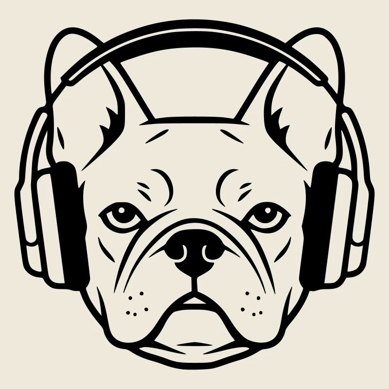 Frenchie Hund Kopfhörer Gamer