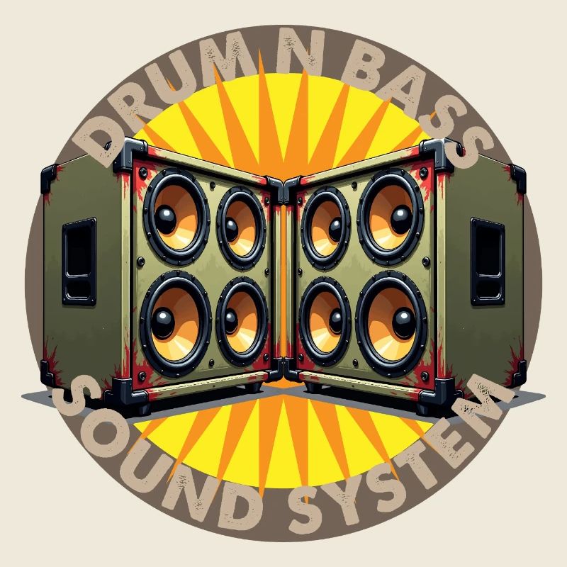 Drum And Bass Sound System Logo