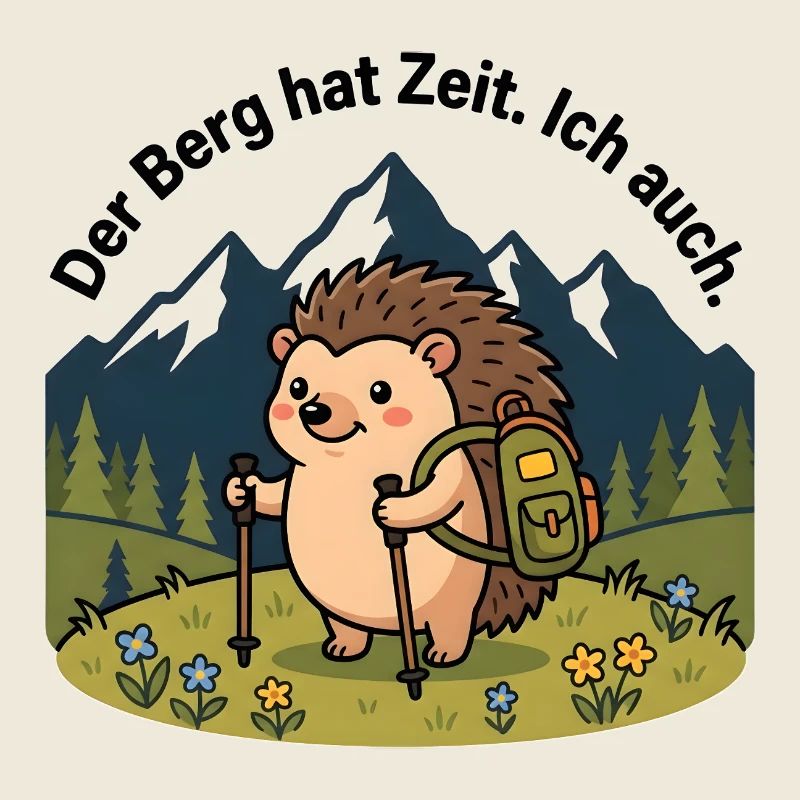 Der Berg hat Zeit. Ich auch. – Igel Wandershirt