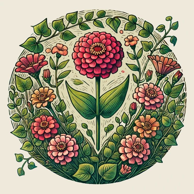 Kreisrunder Dahliengarten