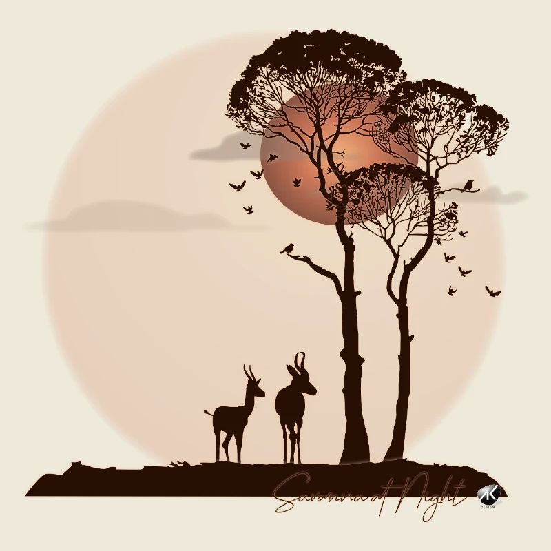 Savane africaine la nuit