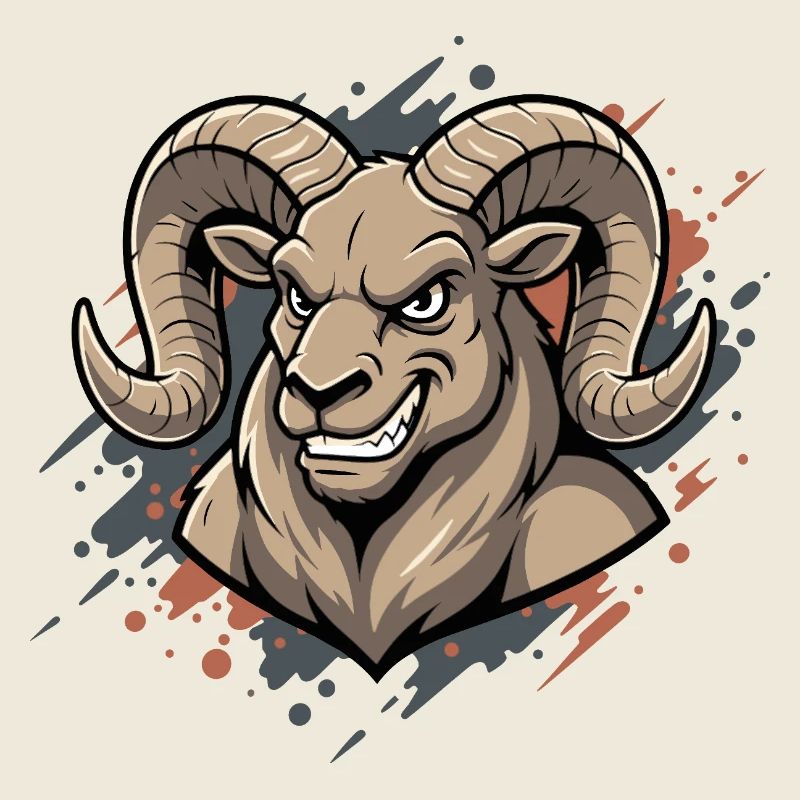 Aggressiver Ram-Maskot