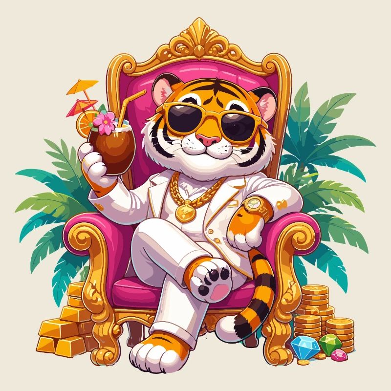 Tigre en costume doré