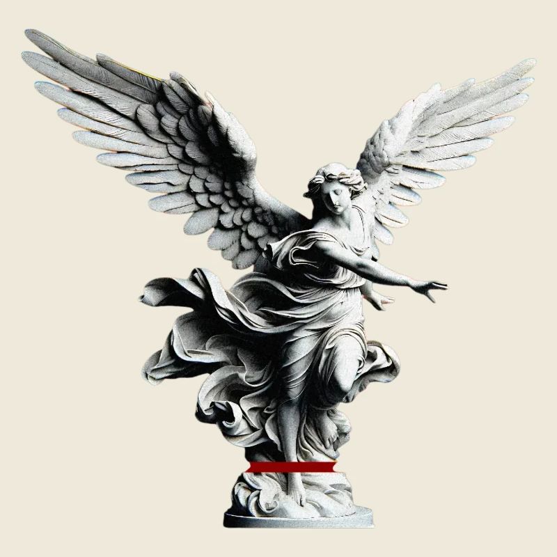 Statue d’ange Élégance en noir et blanc