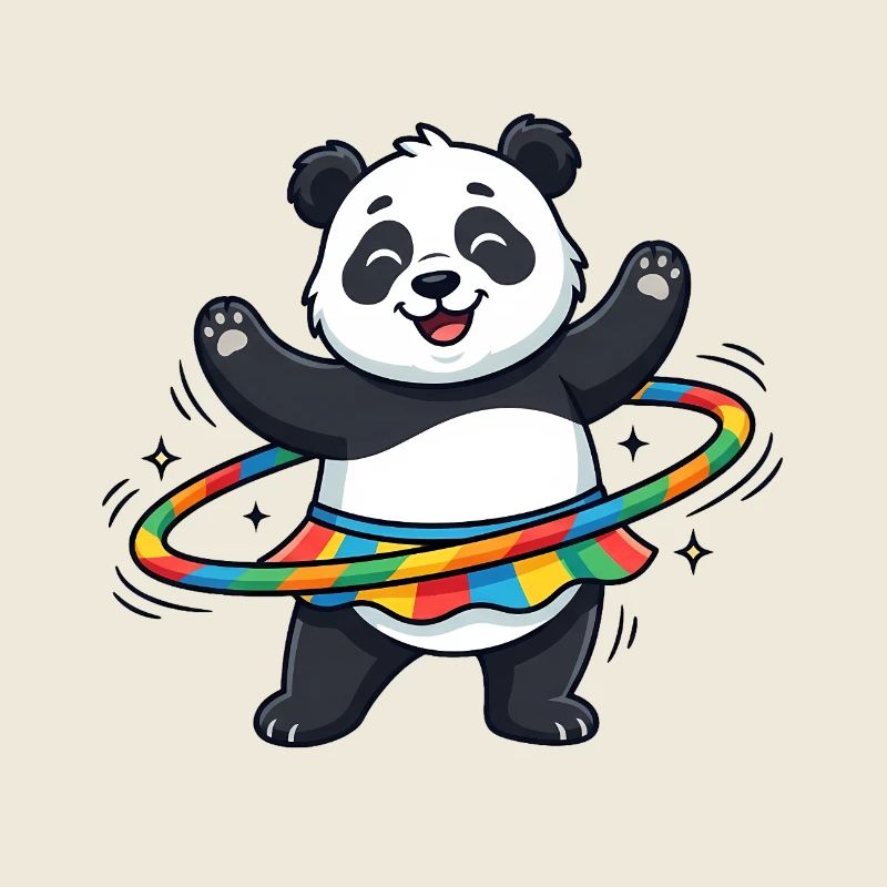 Rainbow Panda Hula-Hoop