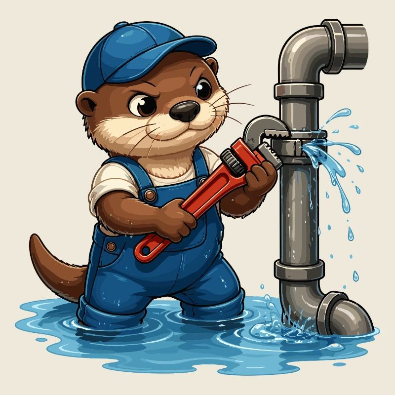 Klempnerotter mit Rohrwerkzeug