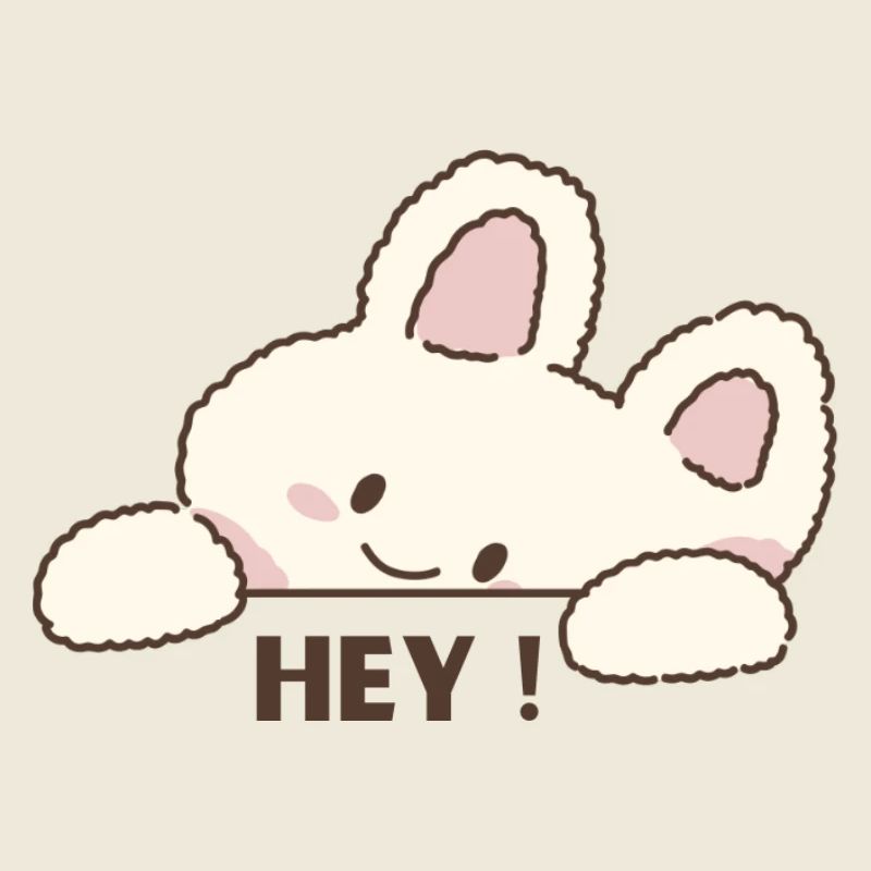 Cuddly Bunny Hey – Cute Cartoon Message