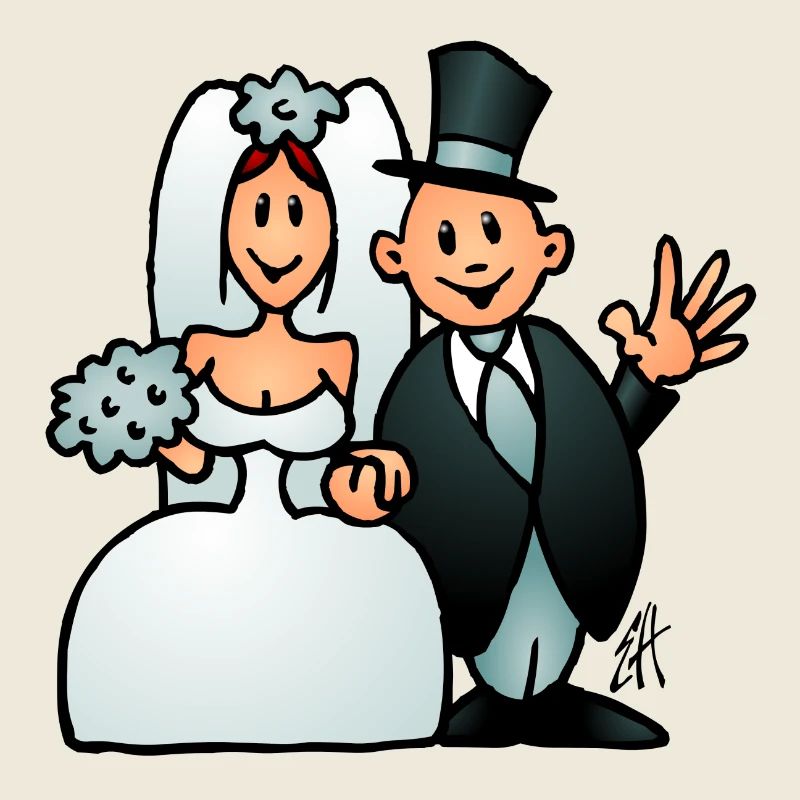 Vintage Wedding Couple Illustration