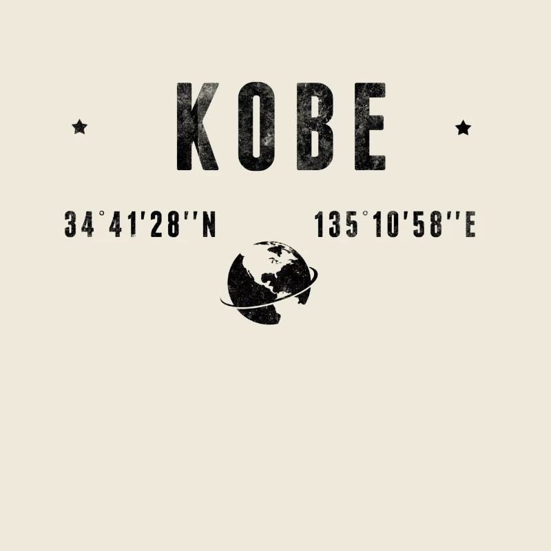 Kobé Coordonnées Géographiques Stylisées