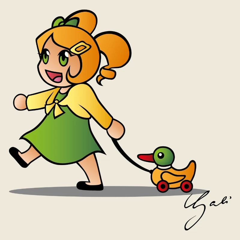 Fille avec canard