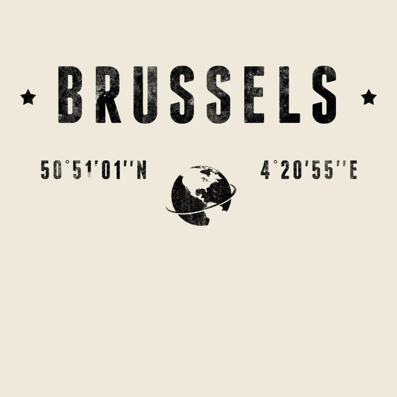 BRUSSELS Coordonnées Géographiques Stylisées
