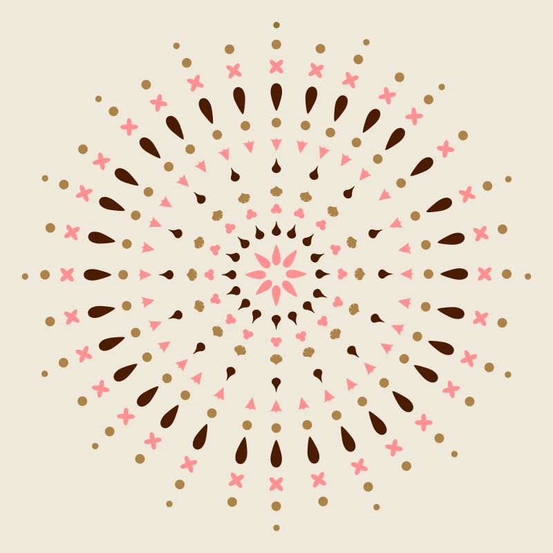 A mandala made of sand with small shells and