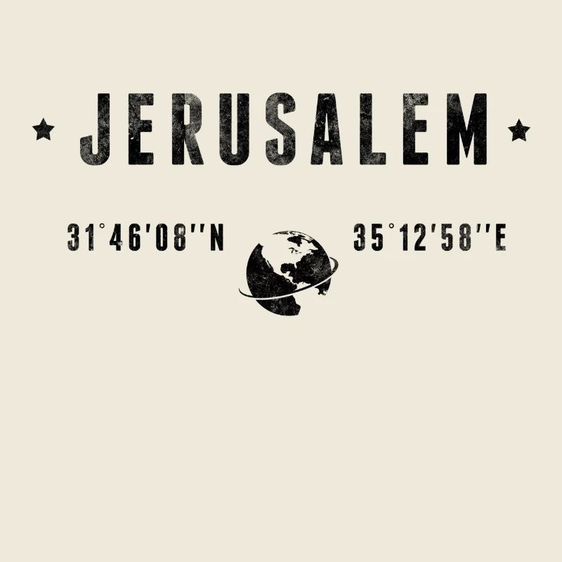 Jérusalem Coordonnées Géographiques Stylisées