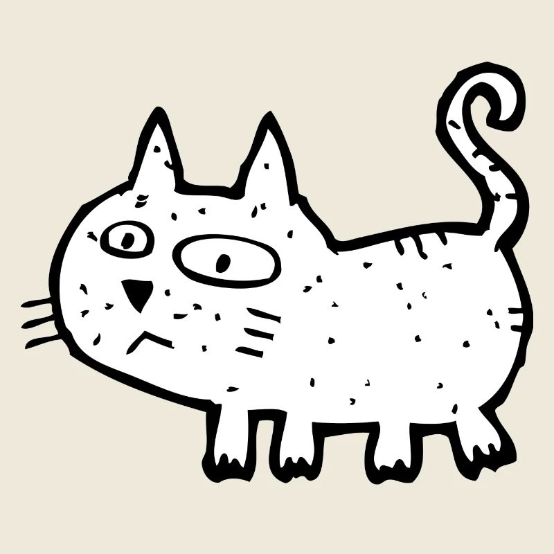 Chat croquis noir et blanc
