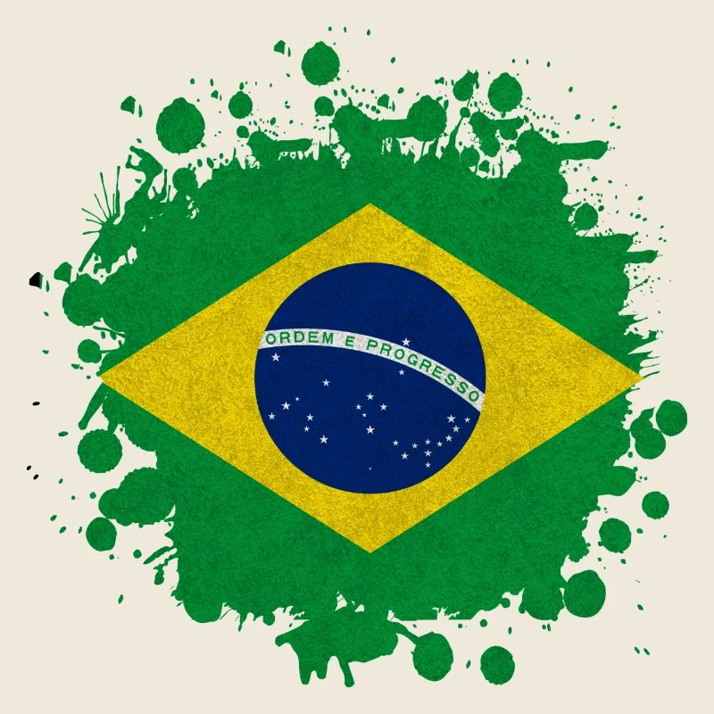Brasilien Klecks Fleck Geschenk Flagge Südamerika