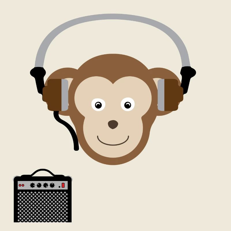 Monkey with headphones music