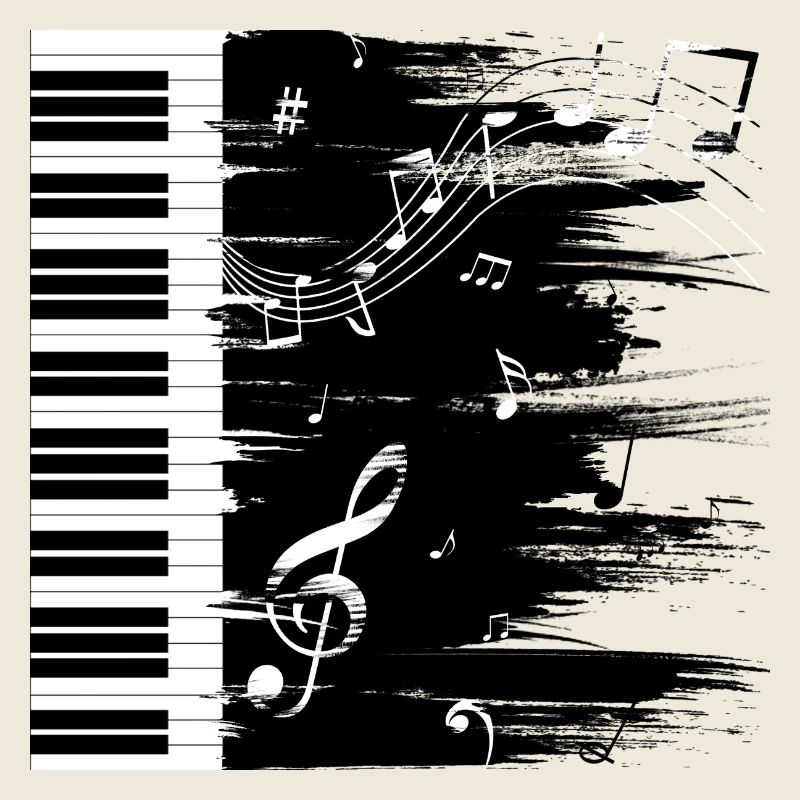 Klavier Musik black & white Geschenk