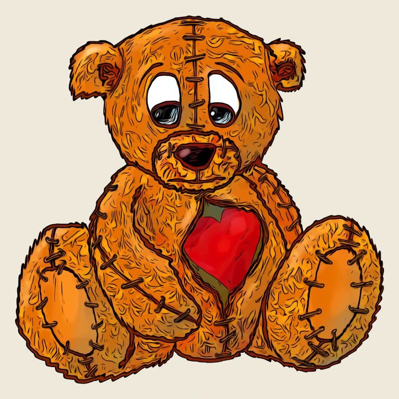 Teddybär mit gebrochenem Herz