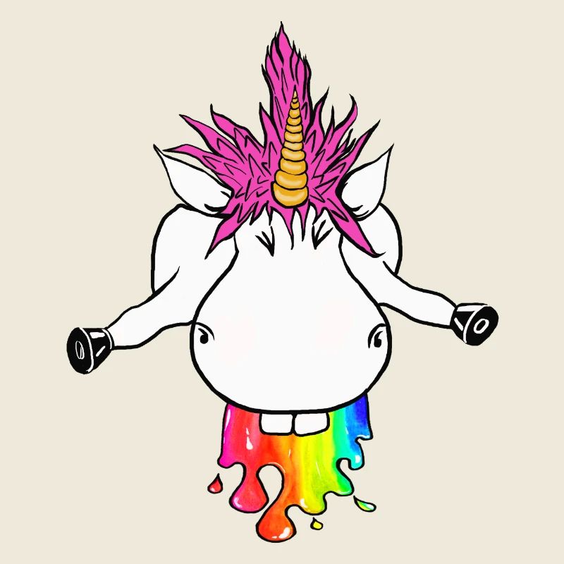 Regenbogen Einhorn Farbklecks Regenbogenkotze