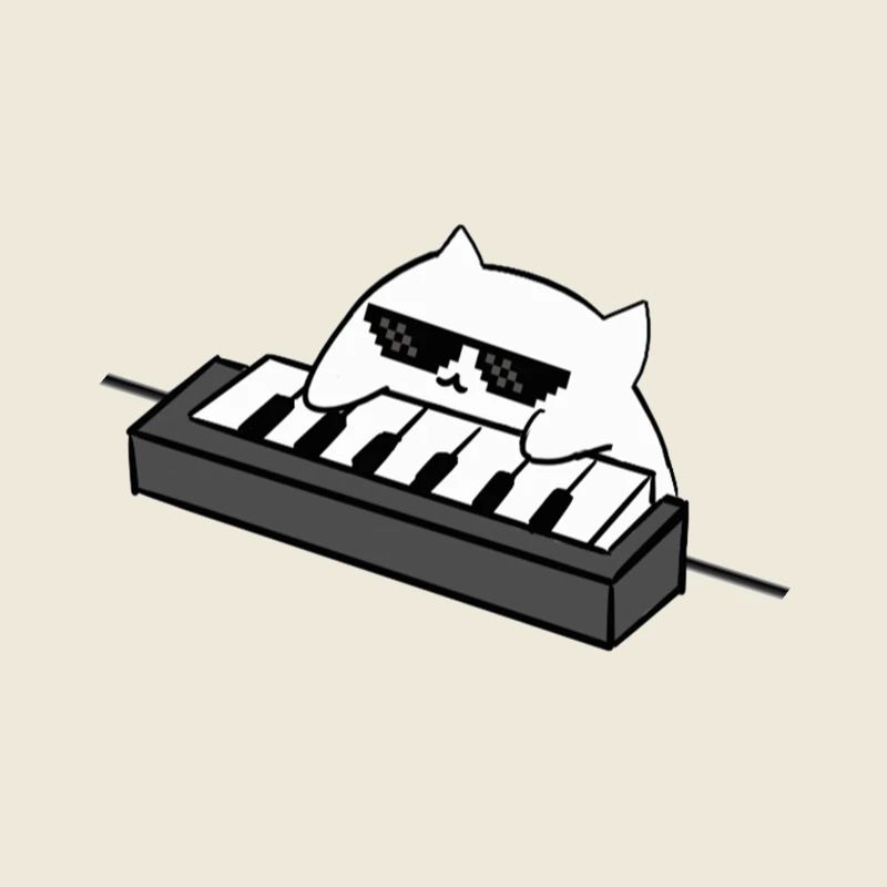 Cat DJ on the keyboard