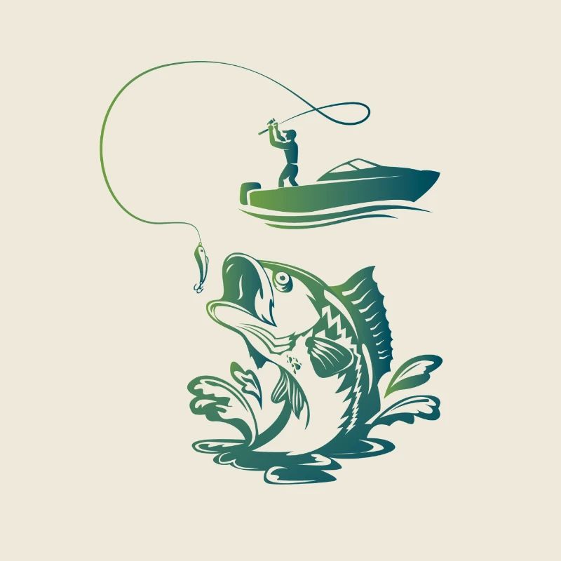 Légende de pêche: bar et bateau