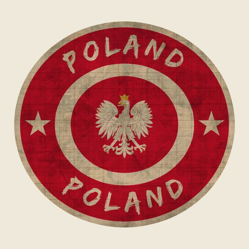 Polen Kreis Vintage Design / Geschenk Flagge
