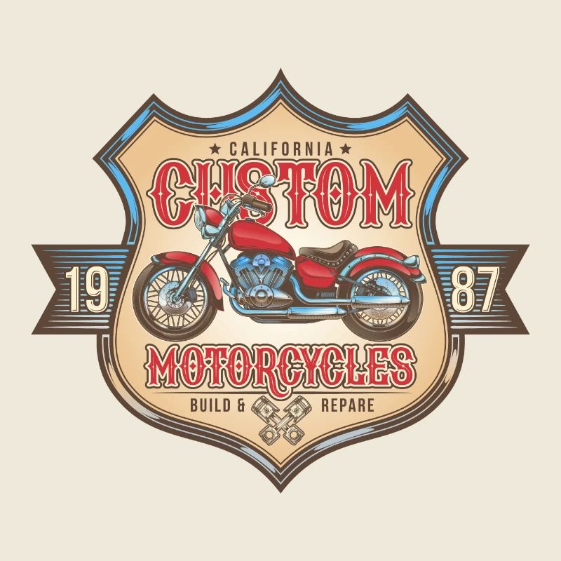 Custom Motorcycles Amerika Motorrad Retro Geschenk