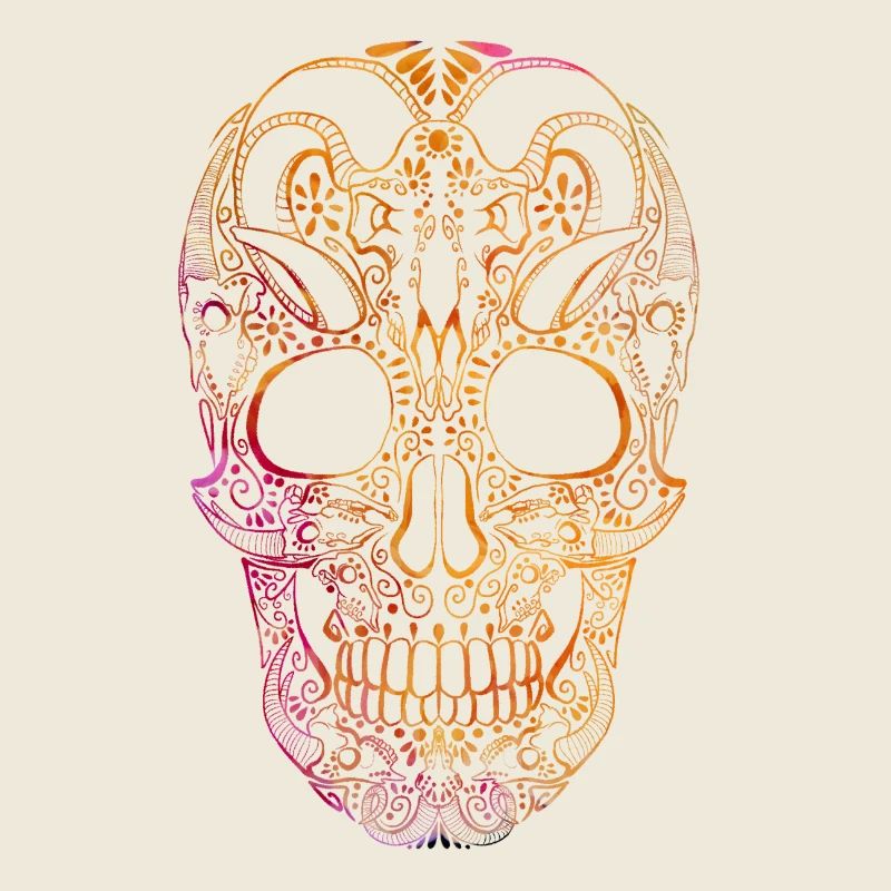 Farbiger Totenkopf Ornament