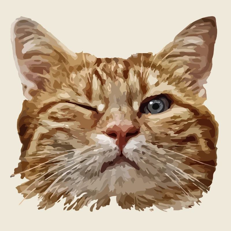 Tête de chat avec illustration d’œil de clin d’œil
