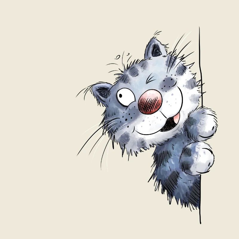 Chat bleu drôle pour les amis de chat