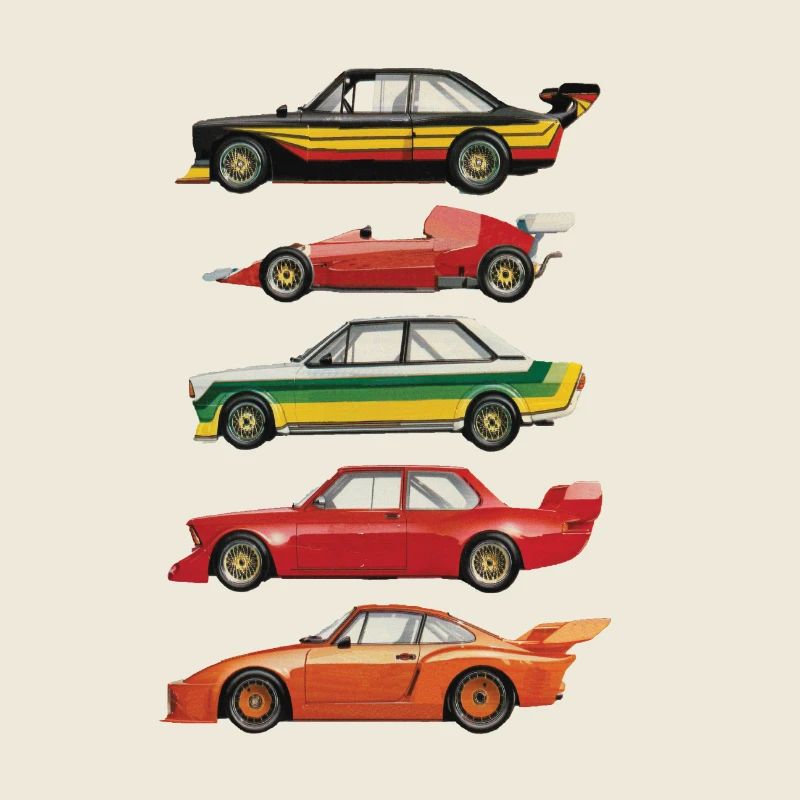 Rennwagen Retro Collage